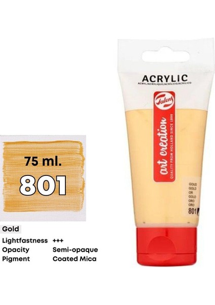 Art Creation Akrilik Boya 75 ml 801 Gold