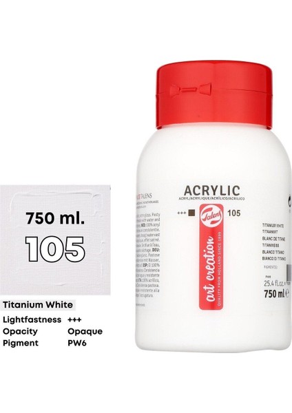Art Creation Akrilik Boya 750 ml 105 Titanium White