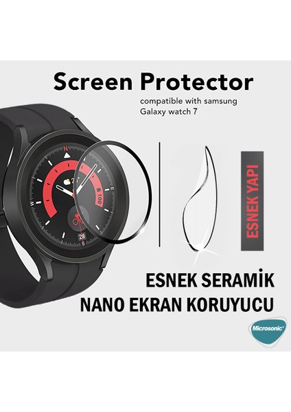 Samsung Galaxy Watch 7 44MM Tam Kaplayan Nano Cam Ekran Koruyucu Siyah