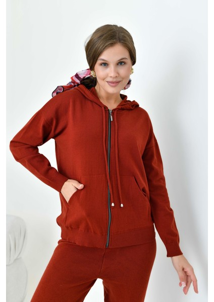 Kadın Fermuarlı İkili Takım Kiremit 20663 modelleri