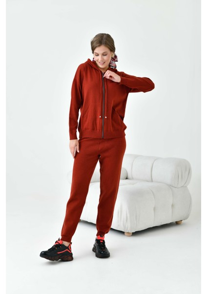 Kadın Fermuarlı İkili Takım Kiremit 20663 fırsatları