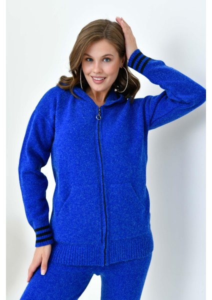 Kadın Çizgi Detaylı İkili Takım Saks Mavi 20661 fiyatları