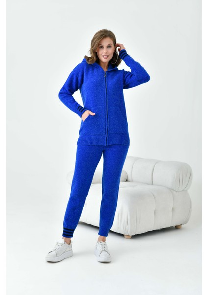 Kadın Çizgi Detaylı İkili Takım Saks Mavi 20661 fırsatları