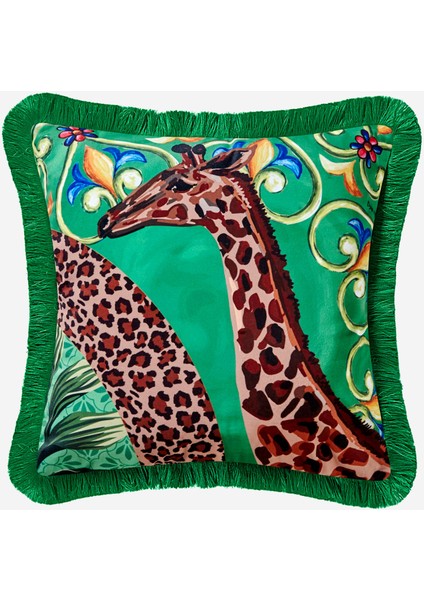Il Giardino Yeşil Kadife Dekoratif Yastık 43 x 43 cm