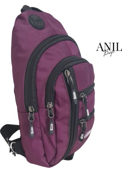 Anıl Bags Keten Kumaş Kulaklı ve USB Çıkışlı, Askılı Çapraz Göğüs, Omuz ve Bel Çantası Çok Fonksiyonlu