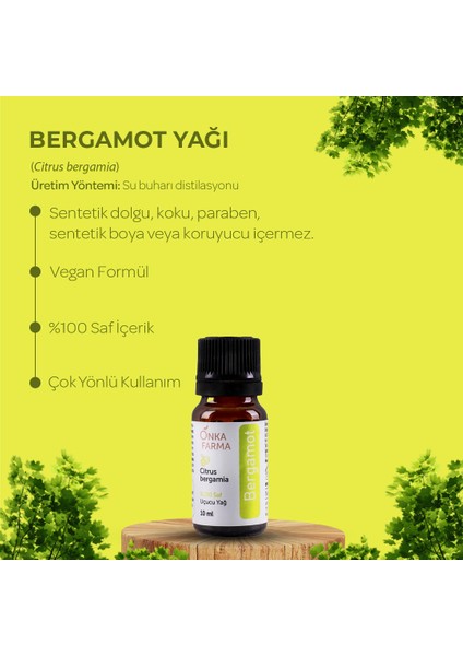 Onkafarma Saf Bergamot Yağı Uçucu Esansiyel Yağ 10 ml