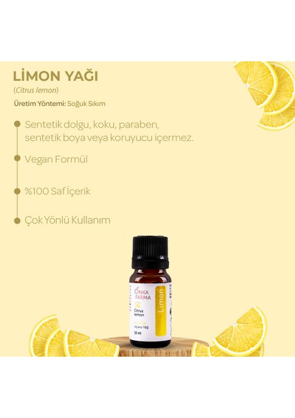 Onkafarma Saf Limon Yağı Uçucu Esansiyel Yağ 10 ml