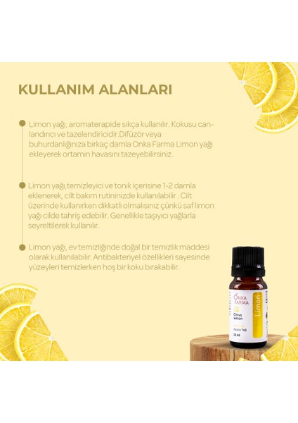 Onkafarma Saf Limon Yağı Uçucu Esansiyel Yağ 10 ml