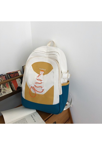 Kadınlar Için Okul Çantaları, Gösterişli, Kontrast Renkli Sırt Çantaları, Ortaokul Öğrencileri, Lise Öğrencileri, Geniş Kapasiteli Sırt Çantaları (Yurt Dışından)