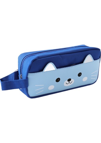 Sevimli Karikatür Yavru Kedi Çok Katmanlı Fermuarlı Kalem Çantası Öğrenci Kırtasiye Çantası Büyük Kapasiteli Kırtasiye Kutusu (Yurt Dışından)
