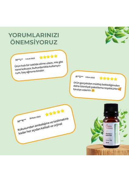 Onka Farma %100 Saf Nane Yağı 10 ml