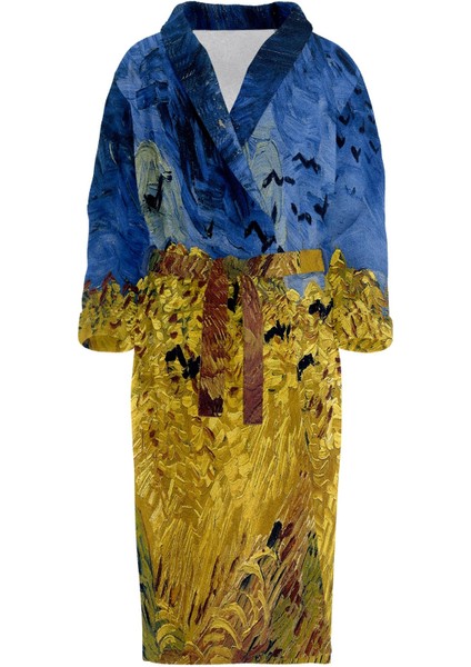 Buğday Tarlası Ve Kargalar / Van Gogh Bornoz