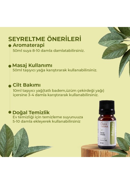 Onka Farma %100 Saf Adaçayı Yağı 10 ml