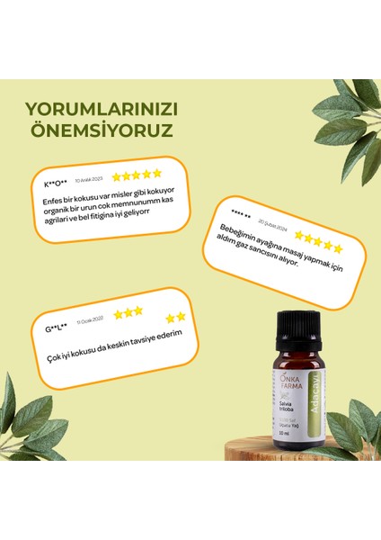 Onka Farma %100 Saf Adaçayı Yağı 10 ml