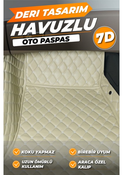 Fiat Fiorino (2008-2024) Uyumlu Özel Dikim Deri 7d Havuzlu Paspas