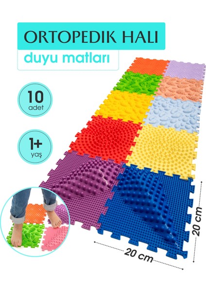 10 Modüllü Ortopedik Halı Çocuk Duyu Matları Puzzle Çocuk Masaj Halıları OH101