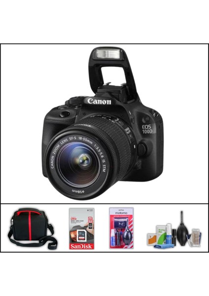 Eos 100D + 18-55 Is Stm Lens Fotoğraf Makinesi (Çanta+32 GB Hafıza Kartı+Temizlik Kiti) Set