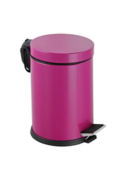 70-216 Paslanmaz Çelik 3 Litre Pedallı Banyo Çöp Kovası Fuşya