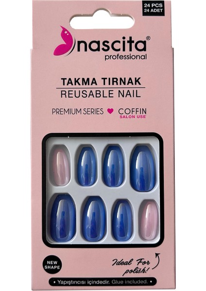 Takma Tırnak - Renkli Coffin No:183 24 Adet