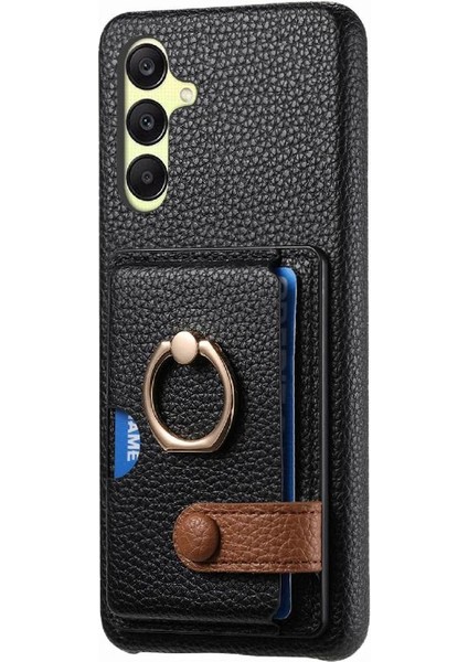 Samsung Galaxy A25 Premium Dokulu Deri Yüzük Standı Kart Yuvaları Için Kılıf (Yurt Dışından) indirimleri