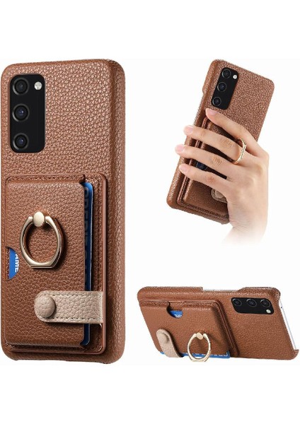 Samsung Galaxy S20 Fe Halka Standı Kart Yuvaları Premium Dokulu (Yurt Dışından)
