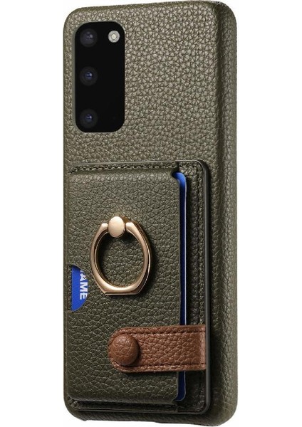 Samsung Galaxy S20 Halka Standı Kart Yuvaları Premium Dokulu Deri (Yurt Dışından) fırsatları