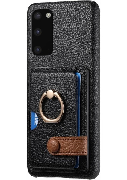 Samsung Galaxy S20 Halka Standı Kart Yuvaları Premium Dokulu Deri (Yurt Dışından) fiyatları