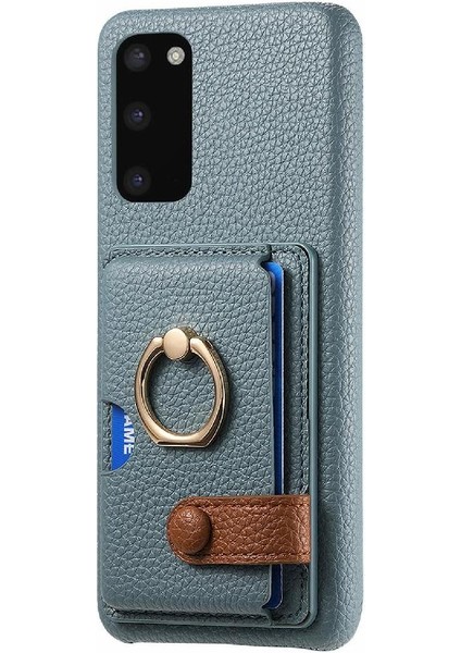 Samsung Galaxy S20 Halka Standı Kart Yuvaları Premium Dokulu Deri (Yurt Dışından) fiyatları