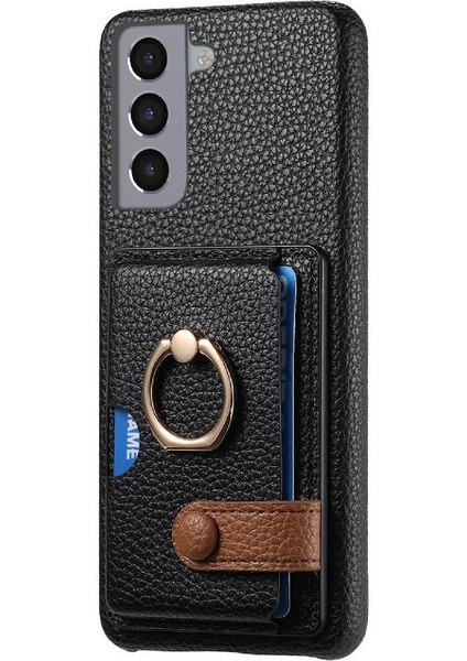 Samsung Galaxy S21 Kart Yuvaları Halka Standı Premium Dokulu Deri (Yurt Dışından) fiyatları