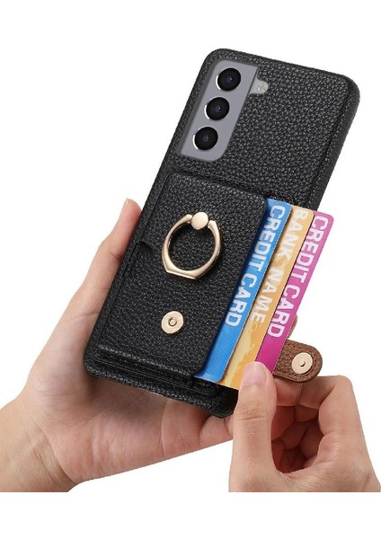 Samsung Galaxy S21 Kart Yuvaları Halka Standı Premium Dokulu Deri (Yurt Dışından) fırsatları