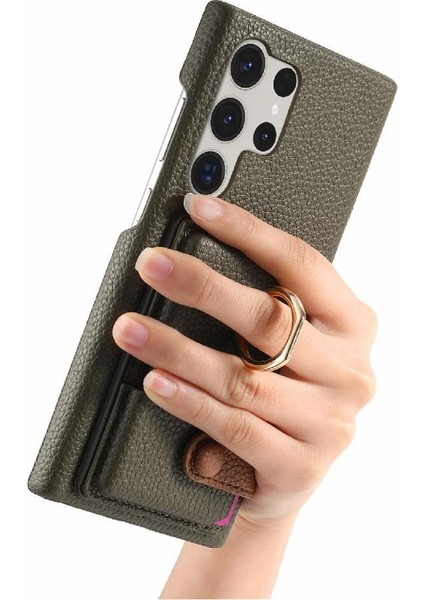 Samsung Galaxy S23 Ultra Halka Standı Kart Yuvaları Premium Dokulu (Yurt Dışından) fırsatları