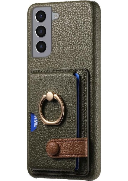 Samsung Galaxy S21 Kart Yuvaları Halka Standı Premium Dokulu Deri (Yurt Dışından) modelleri