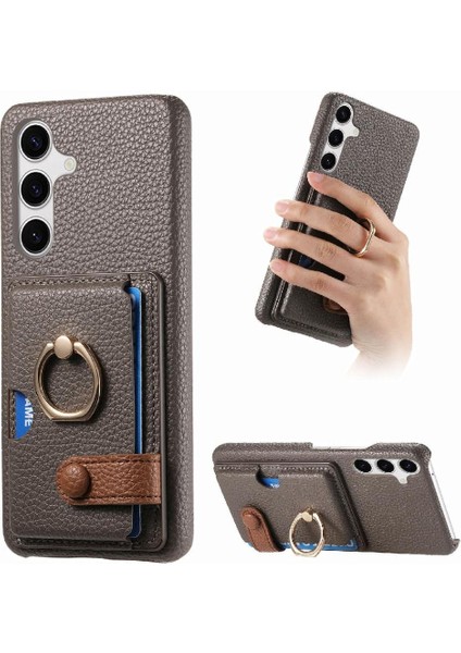 Samsung Galaxy S24 Artı Halka Standı Kart Yuvaları Premium Dokulu (Yurt Dışından)