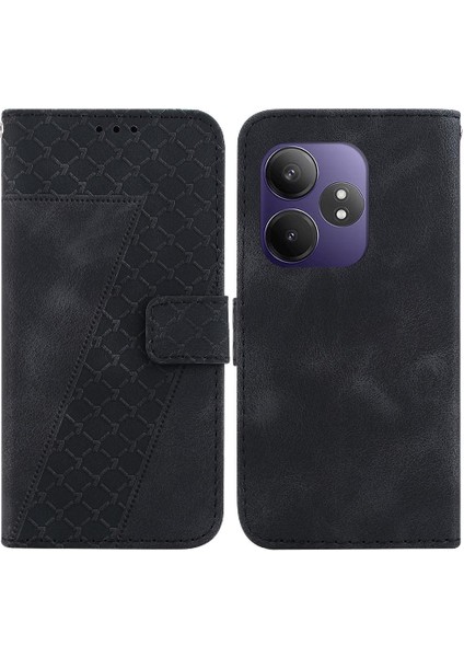 Realme Gt 6 Flip Folio Kapak Için Telefon Kılıfı Kabartmalı Desen Cüzdan Pu (Yurt Dışından)