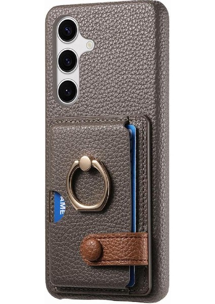 Samsung Galaxy S24 Premium Dokulu Deri Kart Yuvaları Halka Standı (Yurt Dışından) indirimleri