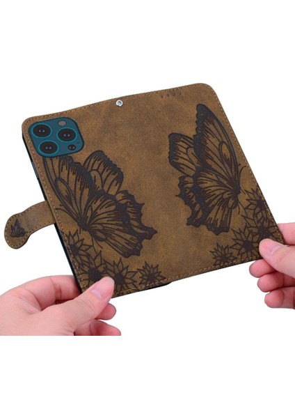 IPhone 16 Için Flip Case Pro Manyetik Closu Büyük Kelebek Kart Yuvaları Tutucu (Yurt Dışından) fırsatları