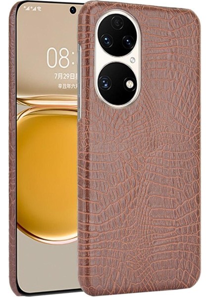 Huawei P50 Pro Koruyucu Kapak Klasik Timsah Için Şık Klasik Kılıf (Yurt Dışından)