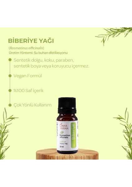 Onka Farma Saf Biberiye Yağı Uçucu Esansiyel Yağ 10 ml