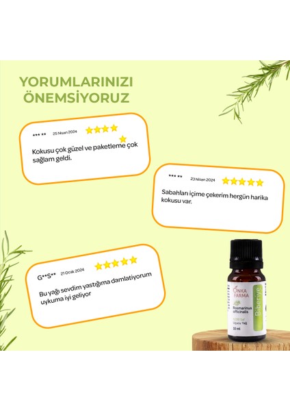 Onka Farma Saf Biberiye Yağı Uçucu Esansiyel Yağ 10 ml