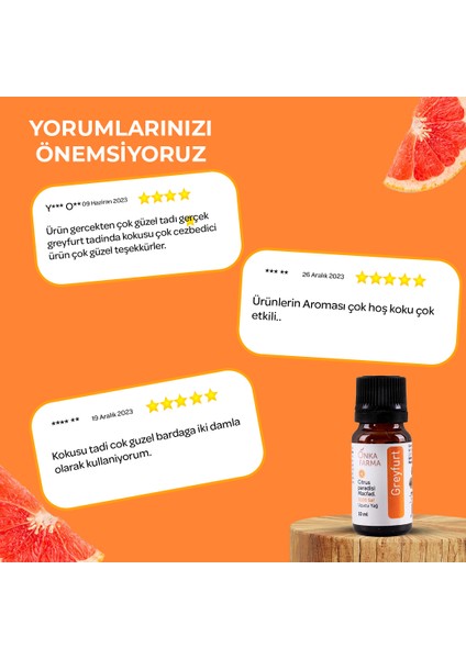 Onka Farma Saf Greyfurt Yağı Uçucu Esansiyel Yağ 10 ml