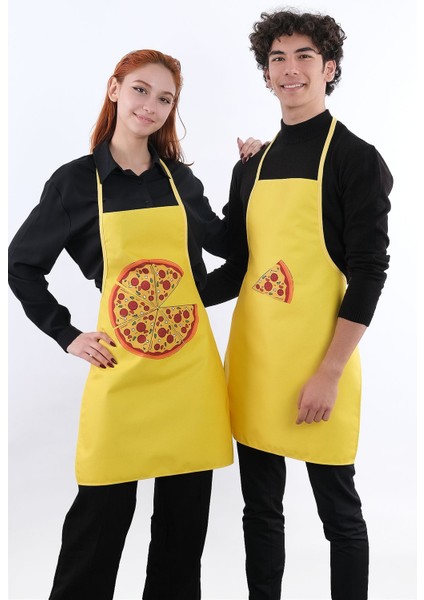 Beautiful İkili Önlük Sıvı Geçirmez Mutfak Önlüğü Pizza Sarı- 50 x 70 cm modelleri