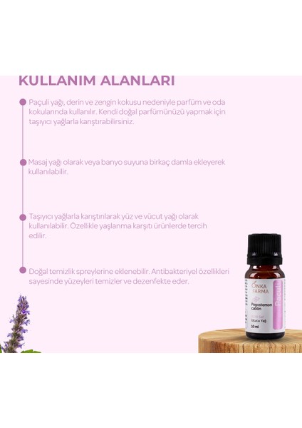 Onka Farma Saf Paçuli Yağı Uçucu Esansiyel Yağ 10 ml