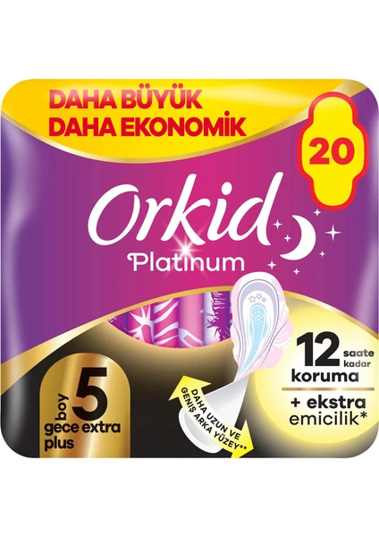 Platinum Gece Ekstra Plus (Boy 5) 20 adet Hijyenik Ped