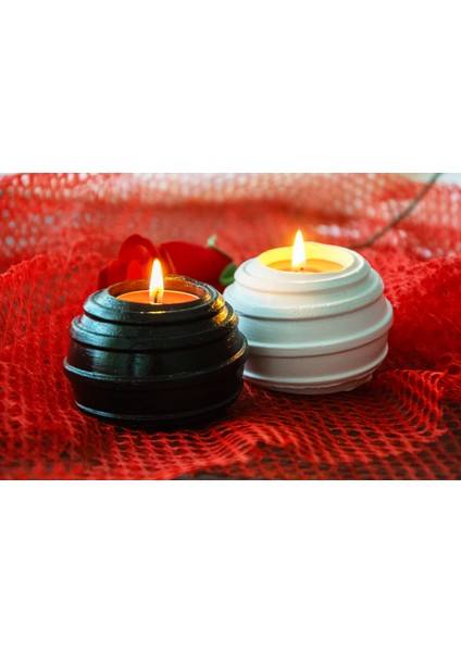 Helezon Mumluk Seti / Relhome Dekoratif Mumluk Serisi / Siyah - Beyaz fiyatları