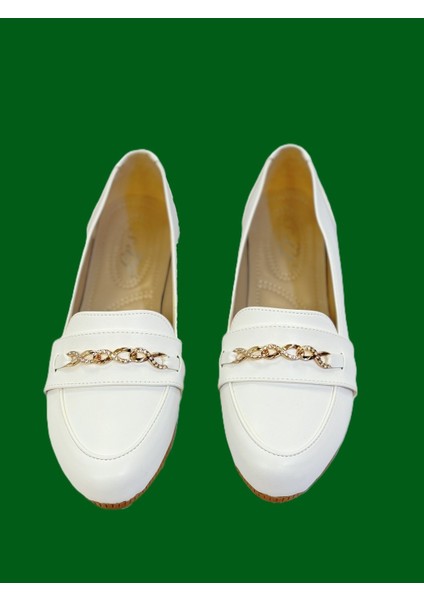 Kafkaslar Günlük Yumuşak Taşlı Tokalı Bayan Babet