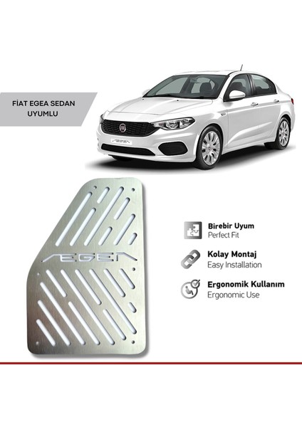 Fiat Egea Ayak Dinlendirme Pedalı Krom Ayak Dayama Pedalı 2015 2024 Arası Uyumlu