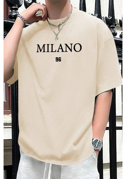 Only Trendwear Erkek Milano Baskılı Oversize Tshirt
