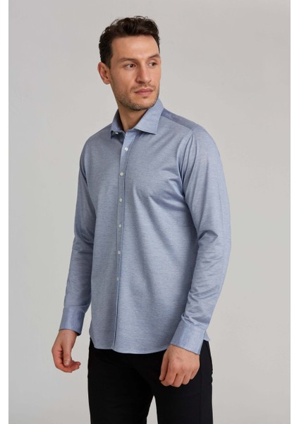 Platinium Regular Fit Mavi Erkek Gömlek PLTG018_D35 modelleri