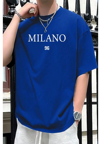 Only Trendwear Erkek Milano Baskılı Oversize Tshirt