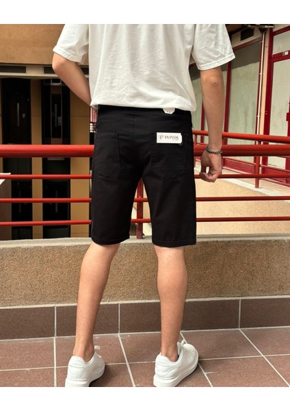 Erkek, 5 Cep, Duble Paça, Rengi Solmaz, Pamuklu Gabardin Şort 24INP151